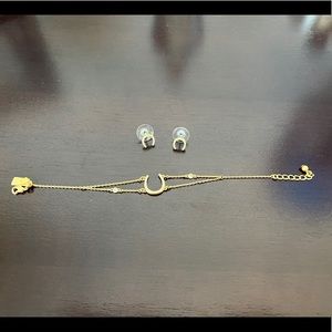 Kate Spade horseshoe bracelet & earrings